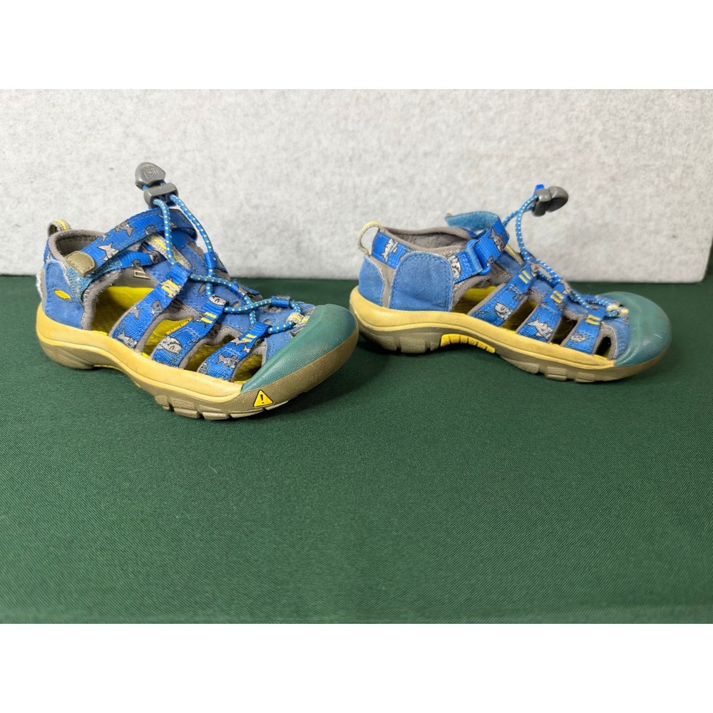 Keen Newport H2 Kids Blue Shark Print Water Sandals Size 12
